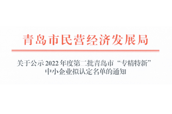 喜讯丨冰球突破·豪华版仪器荣获青岛市“专精特新”中小企业声誉称谓